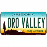 Oro Valley Arizona Novelty Metal License Plate 6" x 3" (BP)