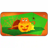 Pumpkin Kitty Novelty Metal License Plate 6" x 3" (BP)