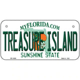 Florida Tresure Island Novelty Metal License Plate 6" x 3" (BP)