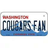 Washington Cougars Fan Novelty Metal License Plate 6" x 3" (BP)