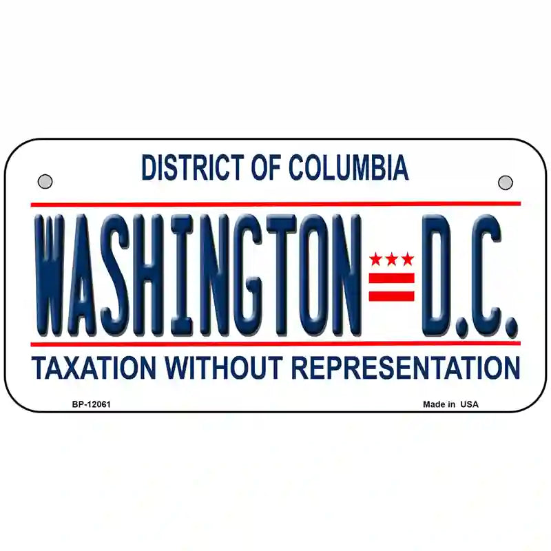 District Of Columbia Novelty Metal License Plate 6" x 3" (BP)