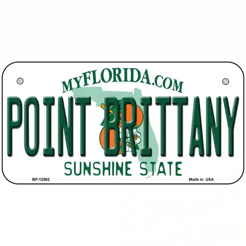 Florida Point Brittany Novelty Metal License Plate 6" x 3" (BP)