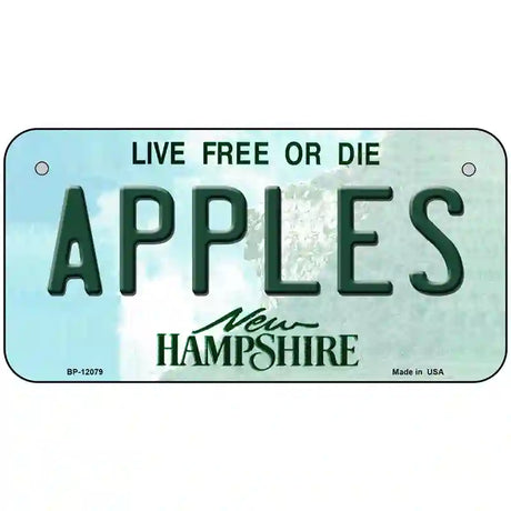 Apples New Hampshire State Novelty Metal License Plate 6" x 3" (BP)