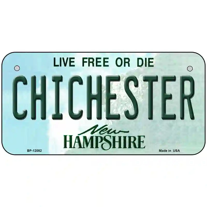 Chichester New Hampshire State Novelty Metal License Plate 6" x 3" (BP)