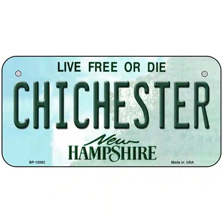 Chichester New Hampshire State Novelty Metal License Plate 6" x 3" (BP)