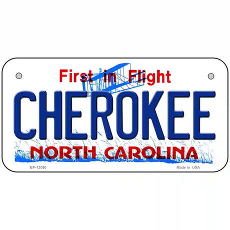 Cherokee North Carolina State Novelty Metal License Plate 6" x 3" (BP)