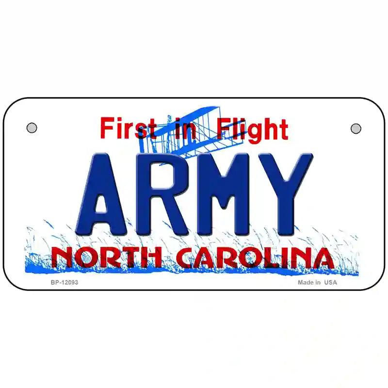 Army North Carolina State Novelty Metal License Plate 6" x 3" (BP)