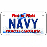 Navy North Carolina State Novelty Metal License Plate 6" x 3" (BP)