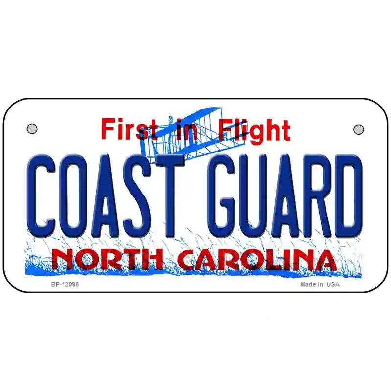 Coast Guard North Carolina State Novelty Metal License Plate 6" x 3" (BP)