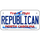 Republican North Carolina State Novelty Metal License Plate 6" x 3" (BP)