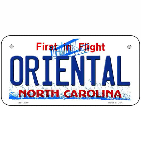 Oriental North Carolina State Novelty Metal License Plate 6" x 3" (BP)