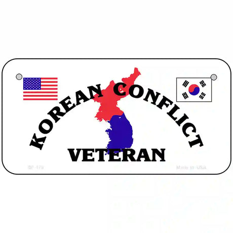 Korean Conflict Veteran Metal Novelty License Plate 6" x 3" (BP)