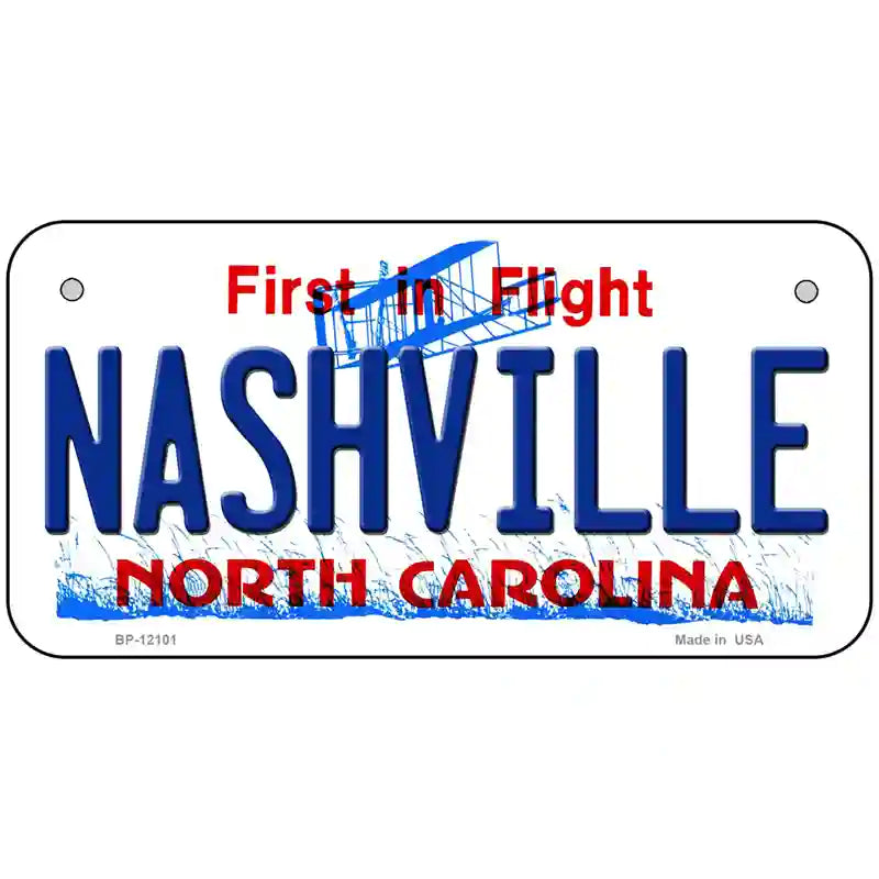 Nashville North Carolina State Novelty Metal License Plate 6" x 3" (BP)