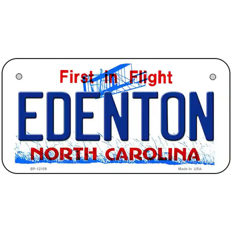 Edenton North Carolina State Novelty Metal License Plate 6" x 3" (BP)