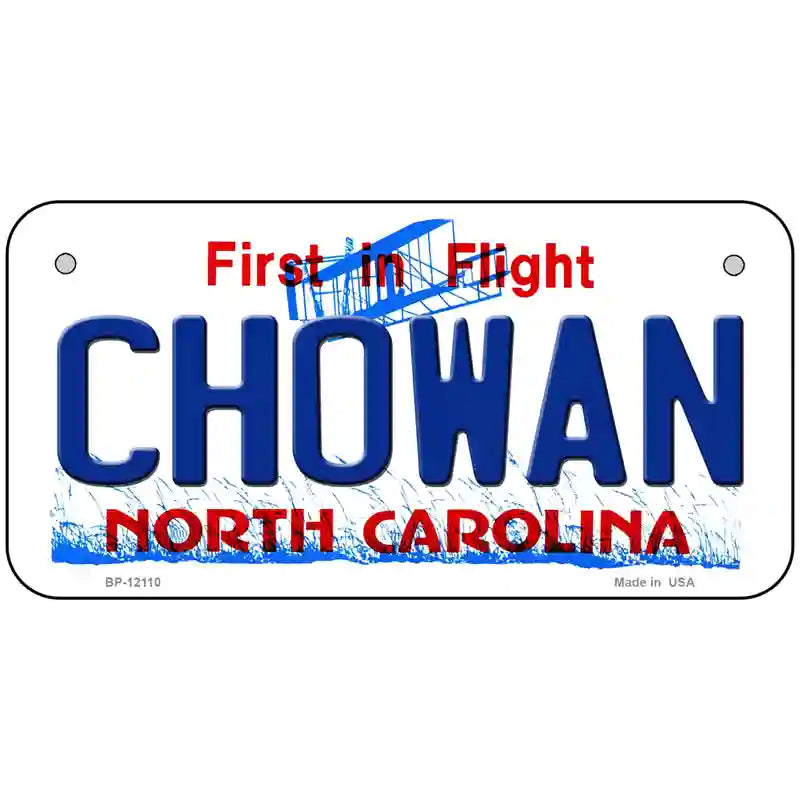 Chowan North Carolina State Novelty Metal License Plate 6" x 3" (BP)