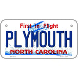 Plymouth North Carolina State Novelty Metal License Plate 6" x 3" (BP)