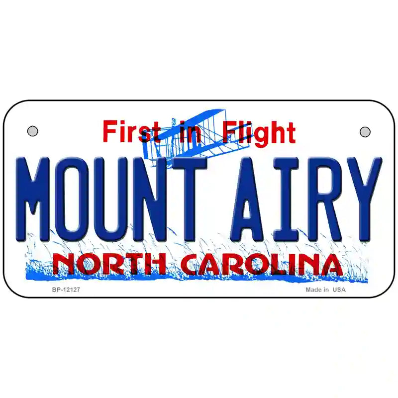 Mount Airy North Carolina State Novelty Metal License Plate 6" x 3" (BP)