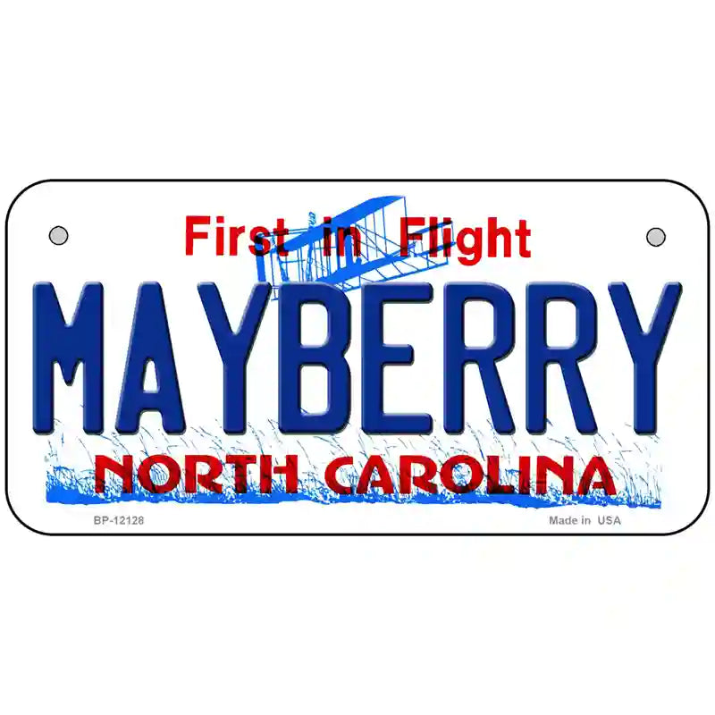 Mayberry North Carolina State Novelty Metal License Plate 6" x 3" (BP)