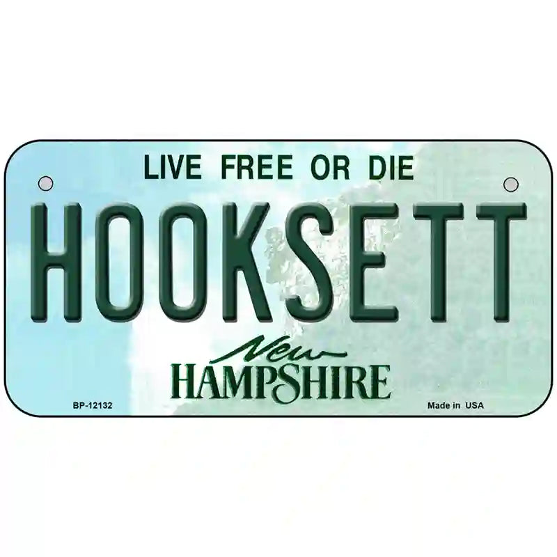 Hooksett New Hampshire Novelty Metal License Plate 6" x 3" (BP)