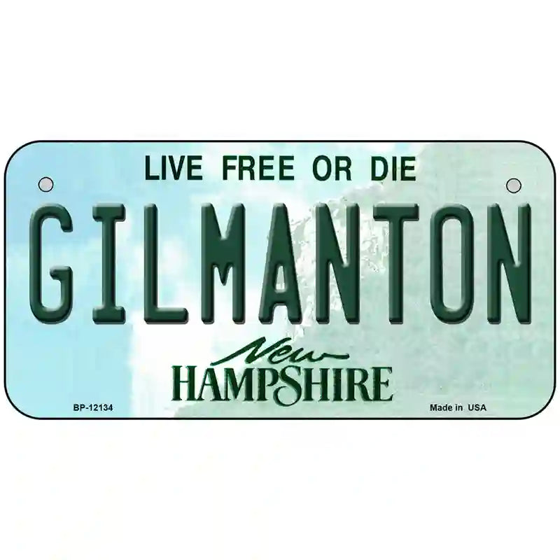 Gilmanton New Hampshire Novelty Metal License Plate 6" x 3" (BP)