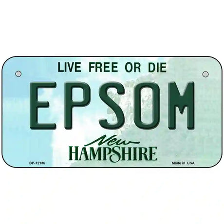 Epsom New Hampshire Novelty Metal License Plate 6" x 3" (BP)