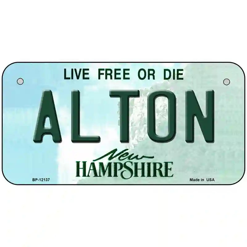 Alton New Hampshire Novelty Metal License Plate 6" x 3" (BP)