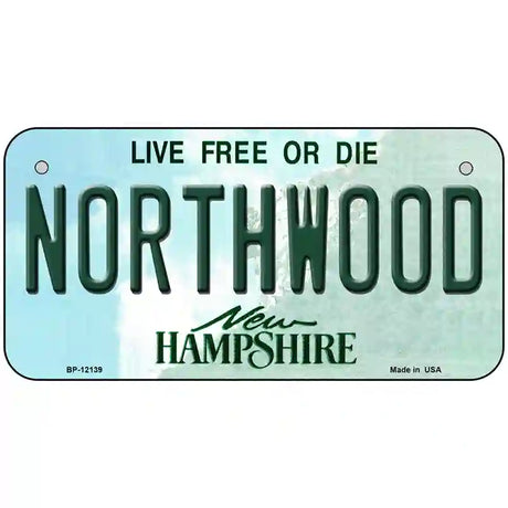 Northwood New Hampshire Novelty Metal License Plate 6" x 3" (BP)