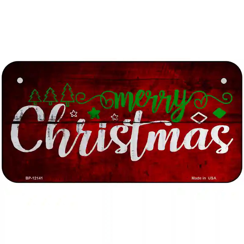 Merry Christmas Novelty Metal License Plate 6" x 3" (BP)