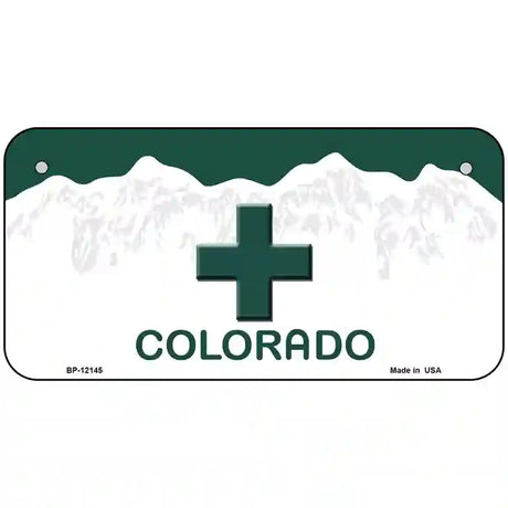 Marajuana Cross Colorado Novelty Metal License Plate 6" x 3" (BP)