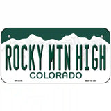 Rocky Mountain High Colorado Novelty Metal License Plate 6" x 3" (BP)