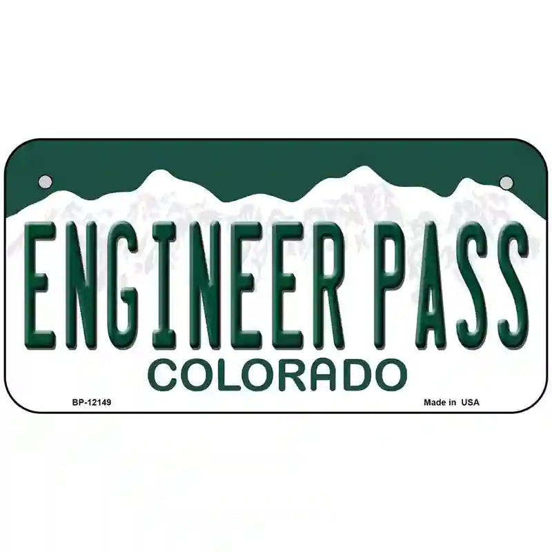 Engineer Pass Colorado Novelty Metal License Plate 6" x 3" (BP)