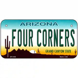 Four Corners Arizona Novelty Metal License Plate 6" x 3" (BP)