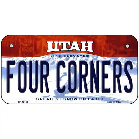 Utah Four Corners Novelty Metal License Plate 6" x 3" (BP)