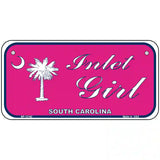 Inlet Girl SC Pink Novelty Metal License Plate 6" x 3" (BP)