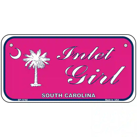 Inlet Girl SC Pink Novelty Metal License Plate 6" x 3" (BP)