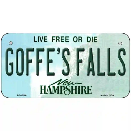 Goffes Falls New Hampshire Novelty Metal License Plate 6" x 3" (BP)