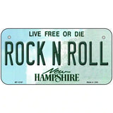 Rock N Roll New Hampshire Novelty Metal License Plate 6" x 3" (BP)