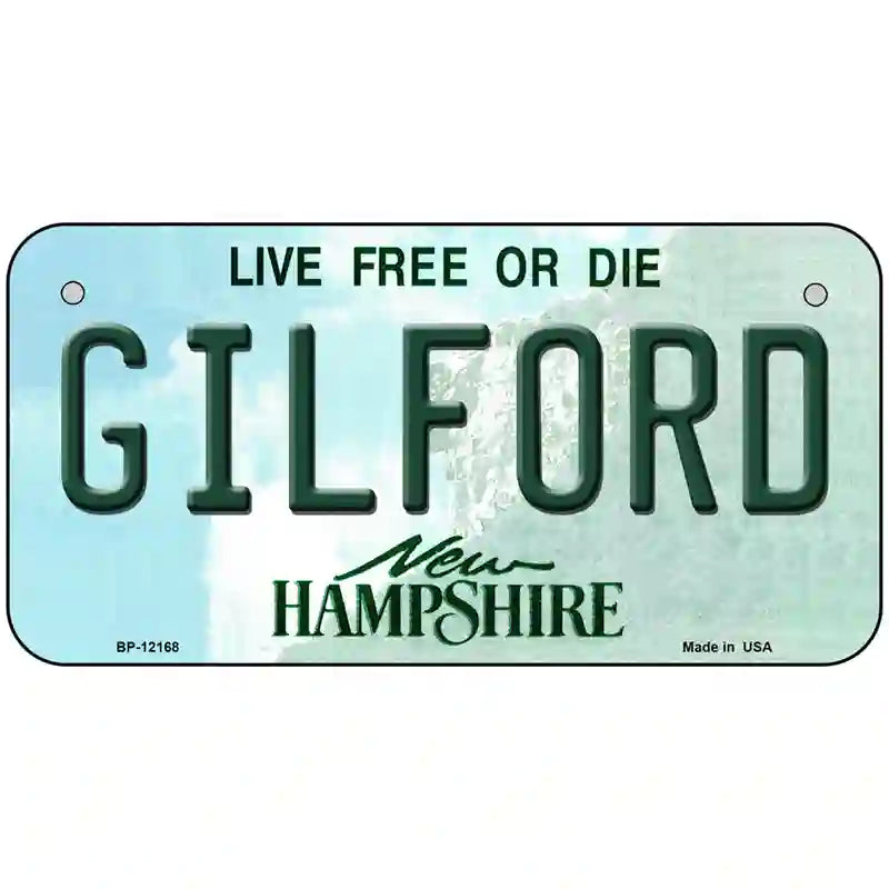 Gilford New Hampshire Novelty Metal License Plate 6" x 3" (BP)