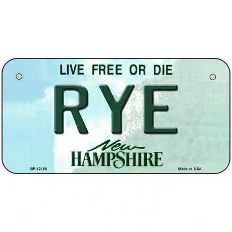 Rye New Hampshire Novelty Metal License Plate 6" x 3" (BP)