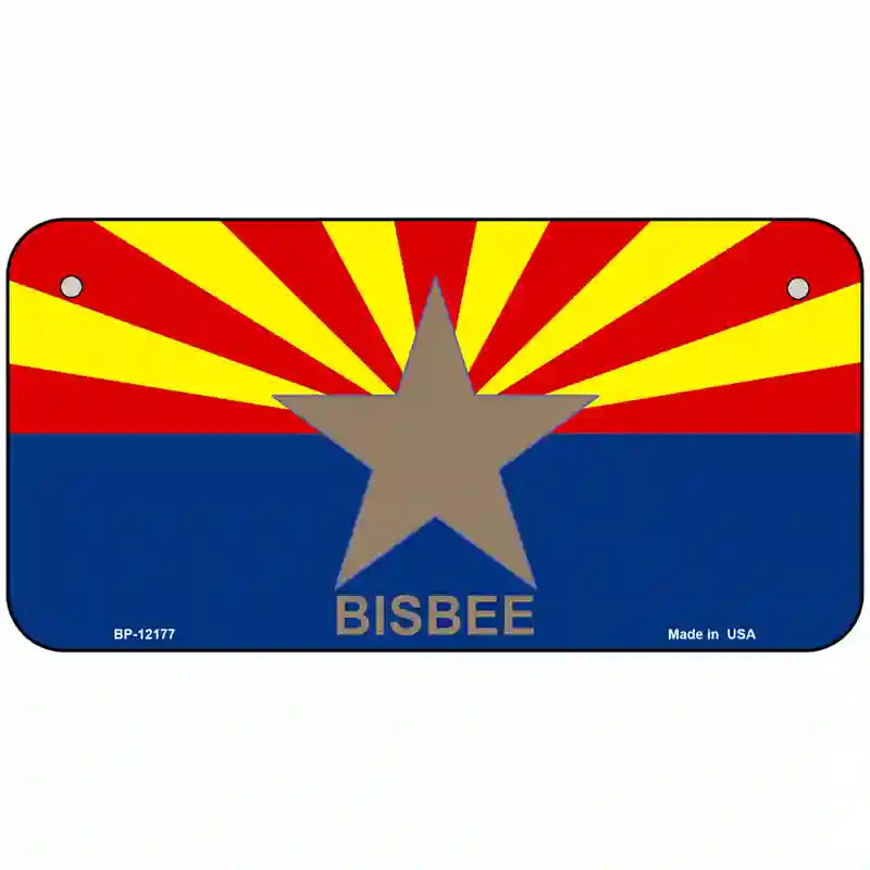 Bisbee Arizona Flag Novelty Metal License Plate 6" x 3" (BP)