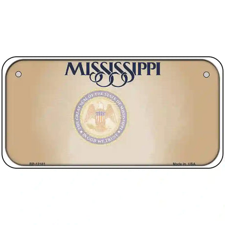 Mississippi Great Seal Blank Novelty Metal License Plate 6" x 3" (BP)