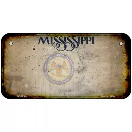 Mississippi Great Seal Rusty Blank Novelty Metal License Plate 6" x 3" (BP)