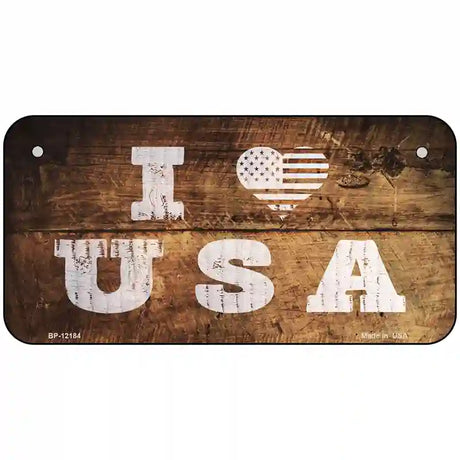 I Love USA Novelty Metal License Plate 6" x 3" (BP)