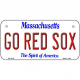 Go Red Sox Massachusetts Novelty Metal License Plate 6" x 3" (BP)