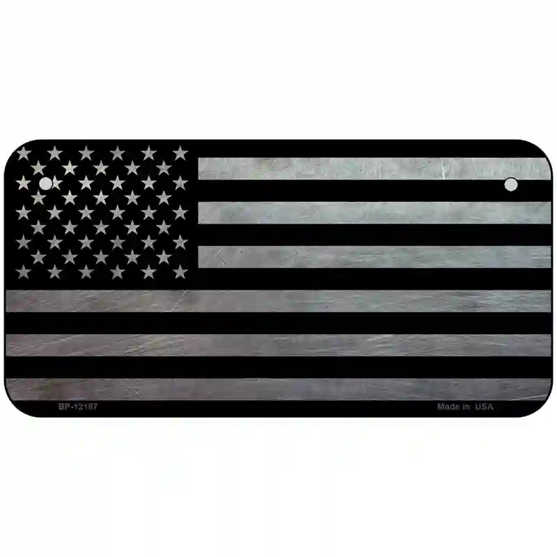 American Flag Black and Gray Novelty Metal License Plate 6" x 3" (BP)