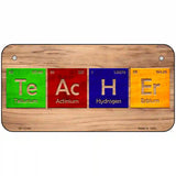 Teacher Periodic Table Wood Novelty Metal License Plate 6" x 3" (BP)