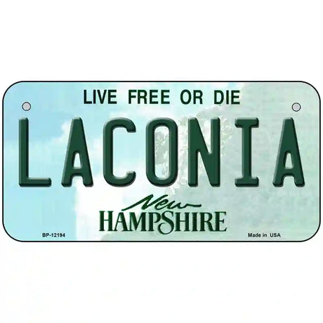 Laconia New Hampshire Novelty Metal License Plate 6" x 3" (BP)