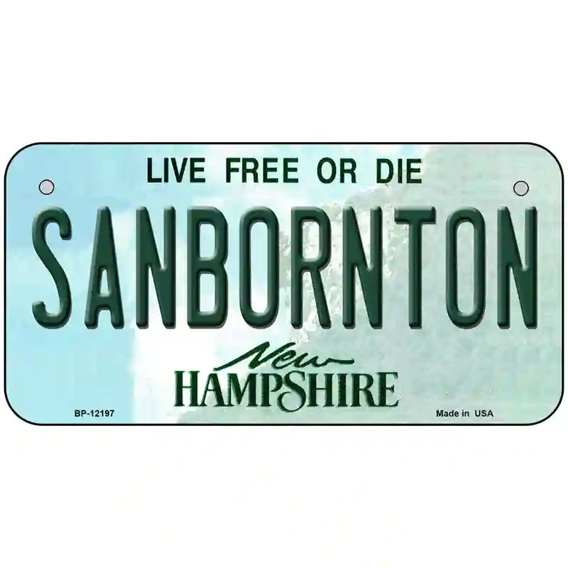 Sanbornton New Hampshire Novelty Metal License Plate 6" x 3" (BP)