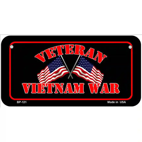 Vietnam War Veteran Novelty Metal License Plate 6" x 3" (BP)