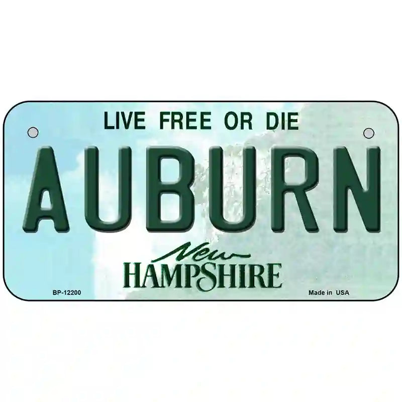 Auburn New Hampshire Novelty Metal License Plate 6" x 3" (BP)